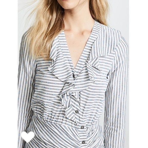 Veronica Beard Kai Striped Ruffle Dress Size 4 - Picture 5 of 12